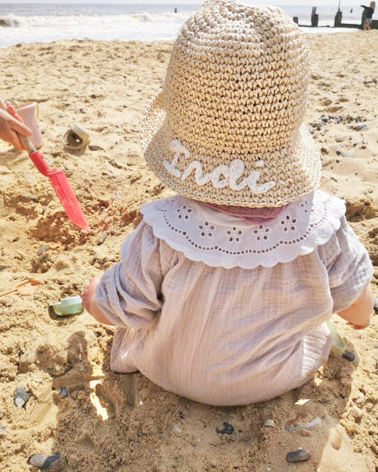 Personalised Baby Toddler Straw Hat