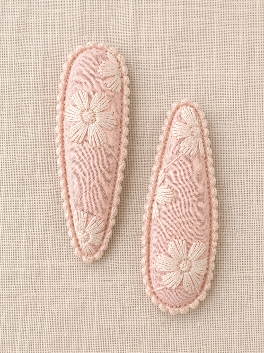 Embroidered Hair Clip Set