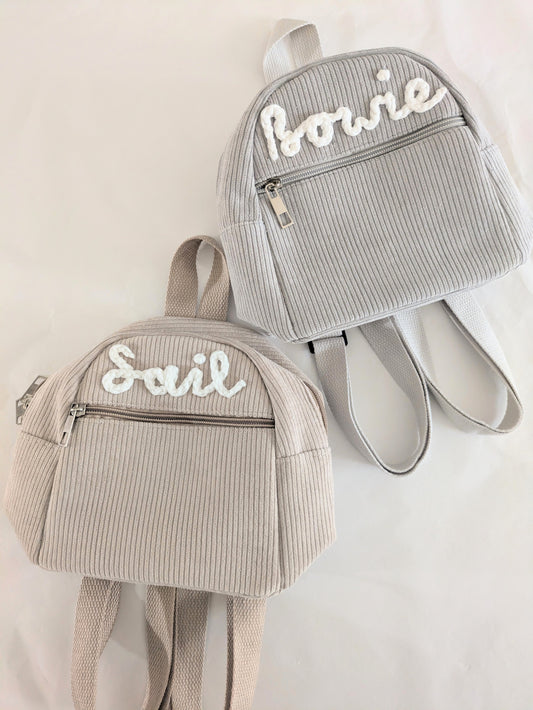 Personalised Corduroy Backpack