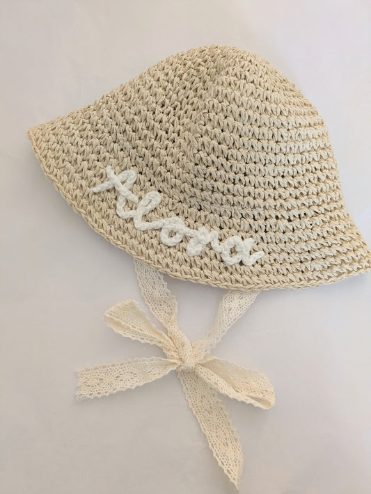 Personalised Baby Toddler Straw Hat