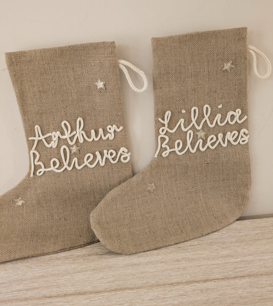 Personalised Christmas 'Believes' Stocking