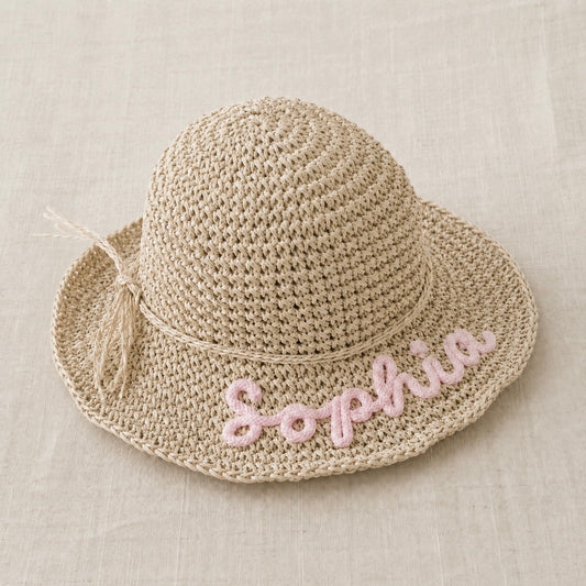 Personalised Childrens Straw Sun Hat