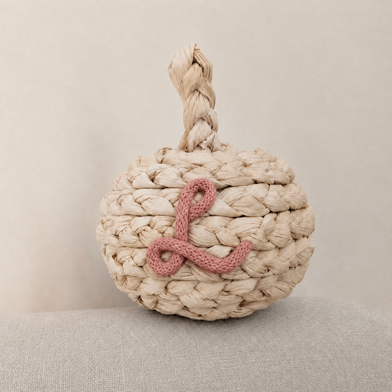 Personalised Petite Straw Pumpkin