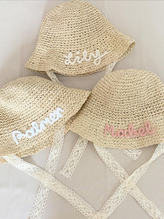 Personalised Baby Toddler Straw Hat