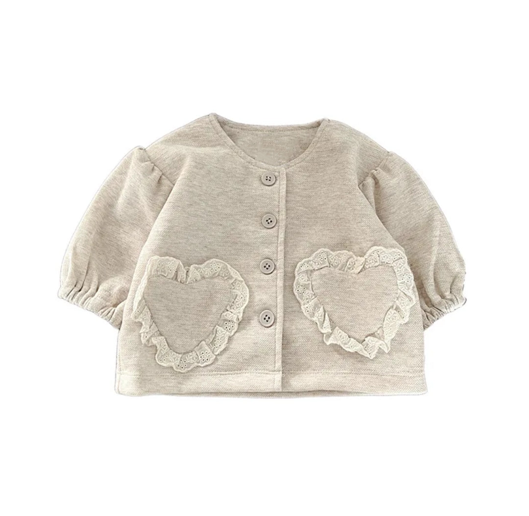 Frilly Heart Detail Cardigan