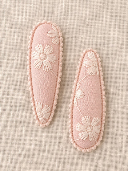 Embroidered Hair Clip Set