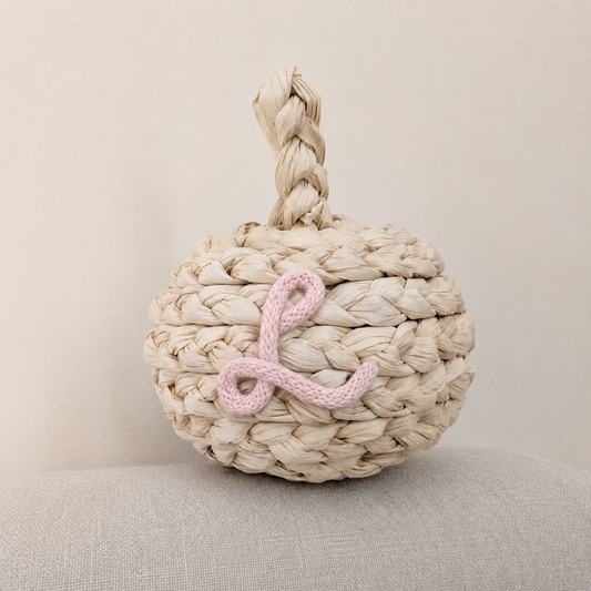 Personalised Petite Straw Pumpkin