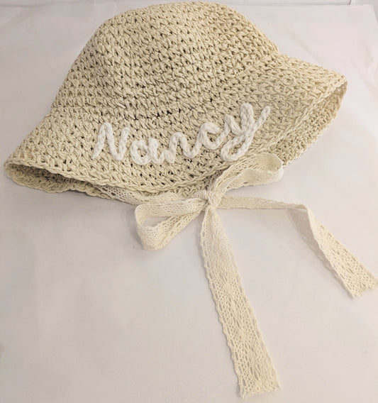 Personalised Baby Toddler Straw Hat