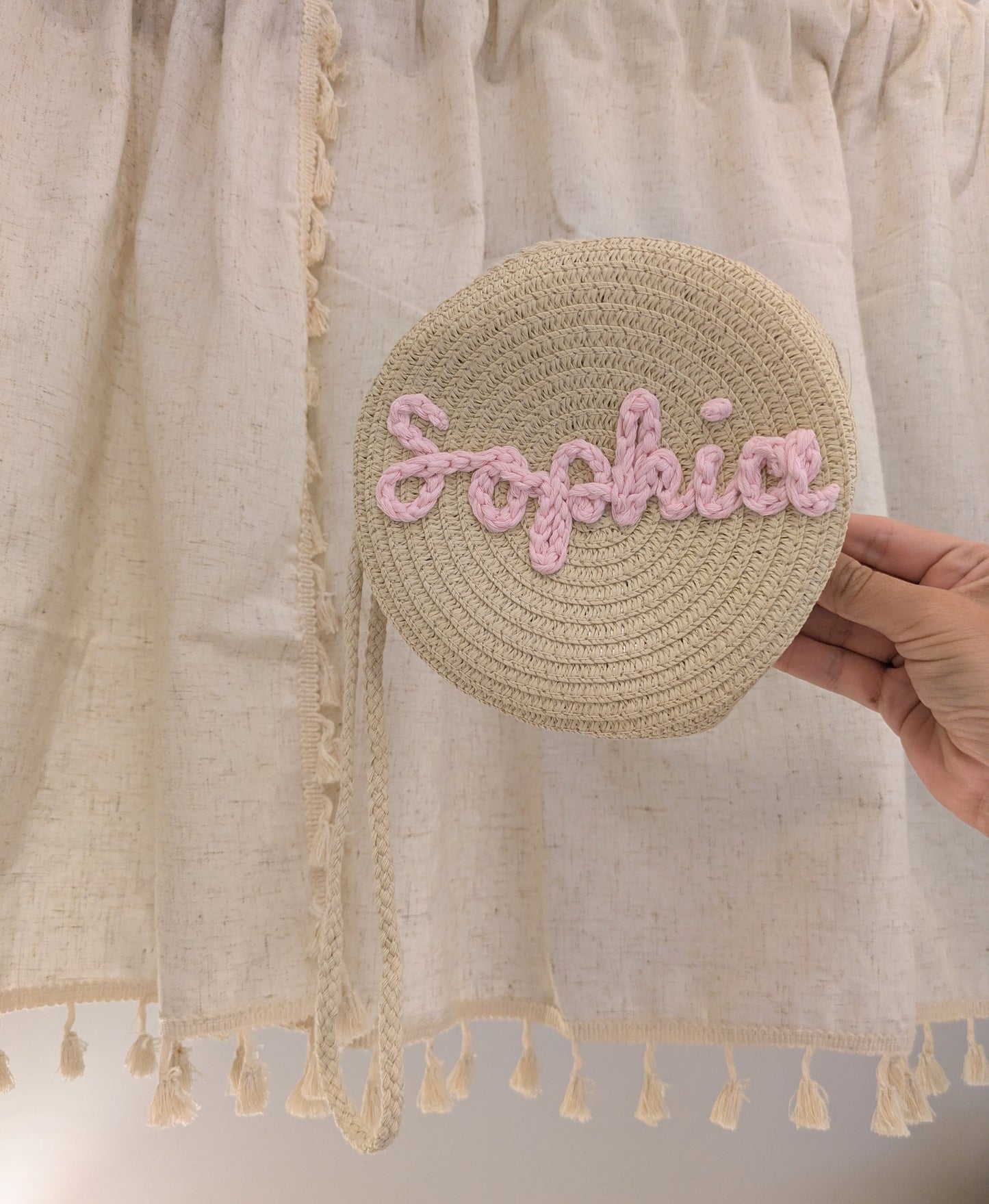 Personalised Rattan Crossbody Bag