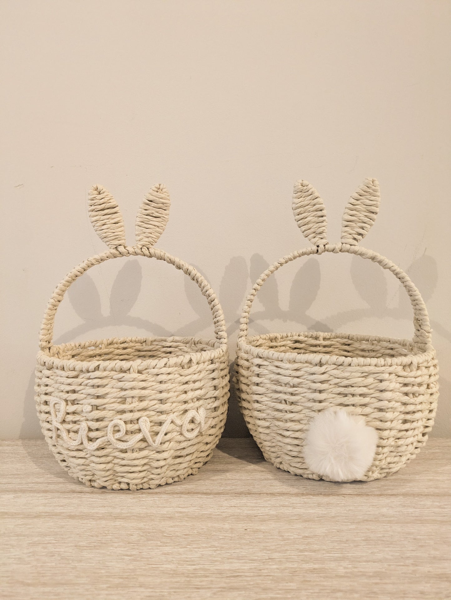 Personalised Bunny Rattan Basket
