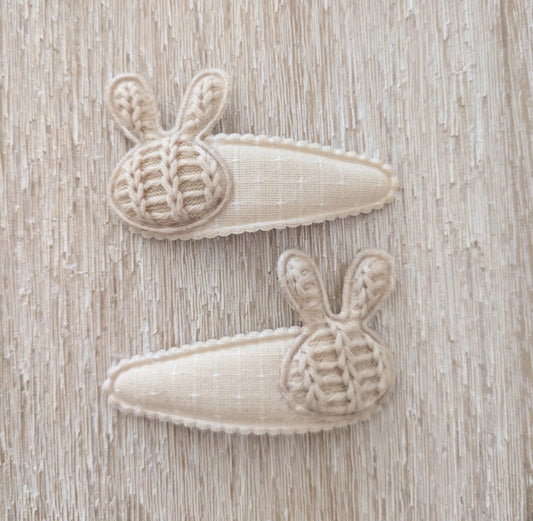Bunny Appliqué Hair Clip Set