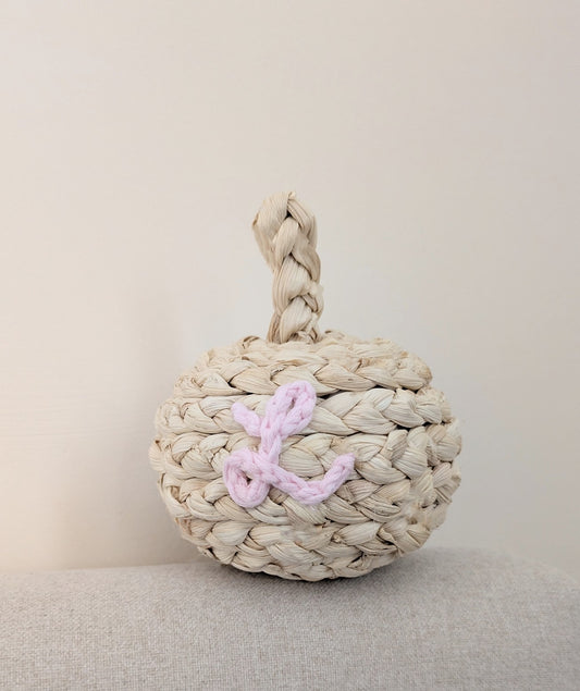 Personalised Petite Straw Pumpkin